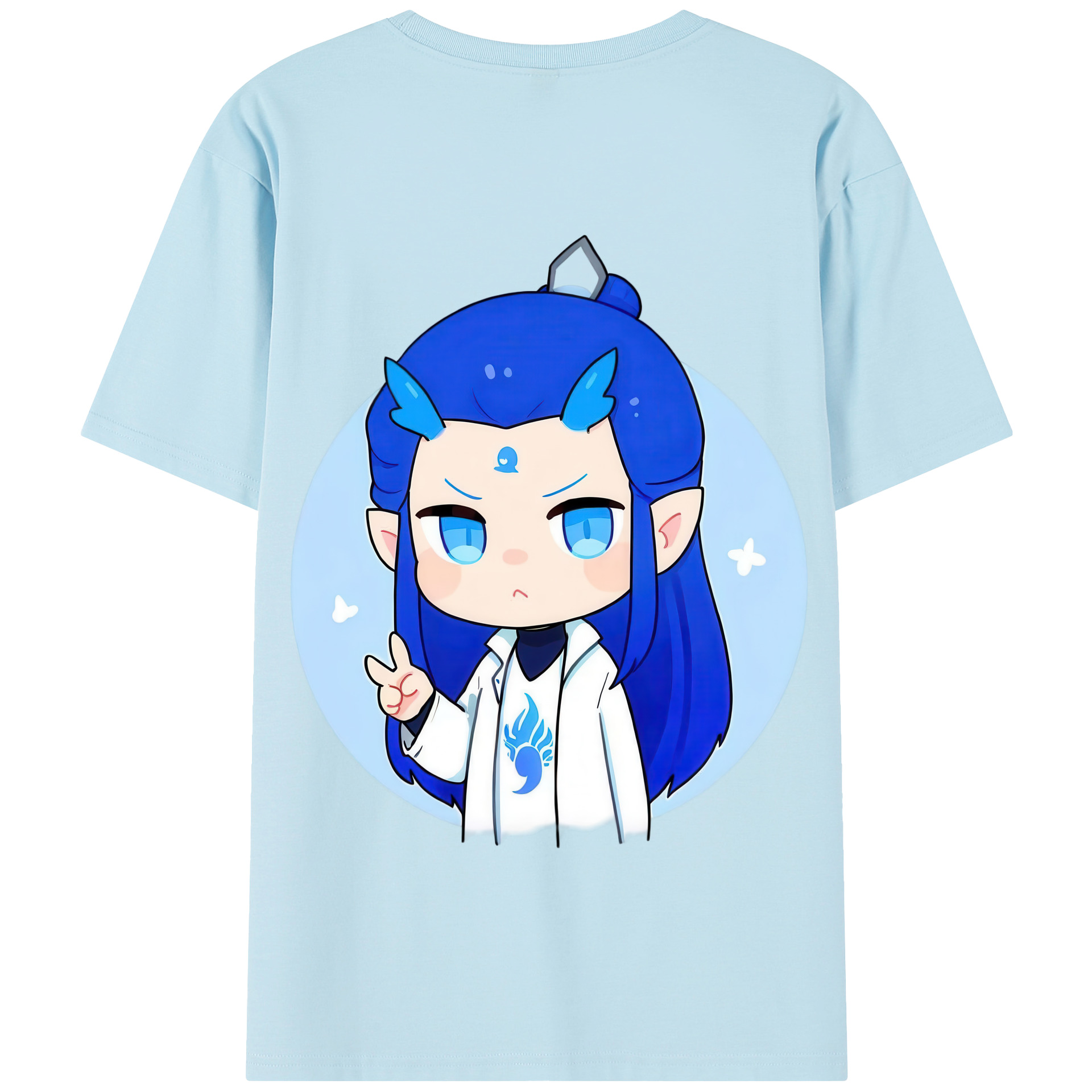 （画像用） Ne Zha 2 ナタ 魔童の大暴れ 綿100％半袖Tシャツ（背面プリント）